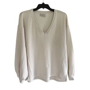 URBAN OUTFITTERS |  Lillu Vneck Pullover  - Cream‎ | Women's size small